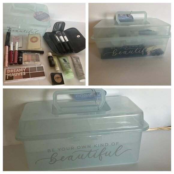 Travel Size Makeup Skincare Brushes Bundle in Makeup Organizer 16 Pcs. Gift Set - Picture 1 of 11